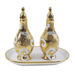 CRUET SET WITH STOPPERS