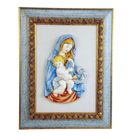 OUR LADY AND CHRIST CHILD 13 1/4in W/FRAME  18 1/2X23 1/2in